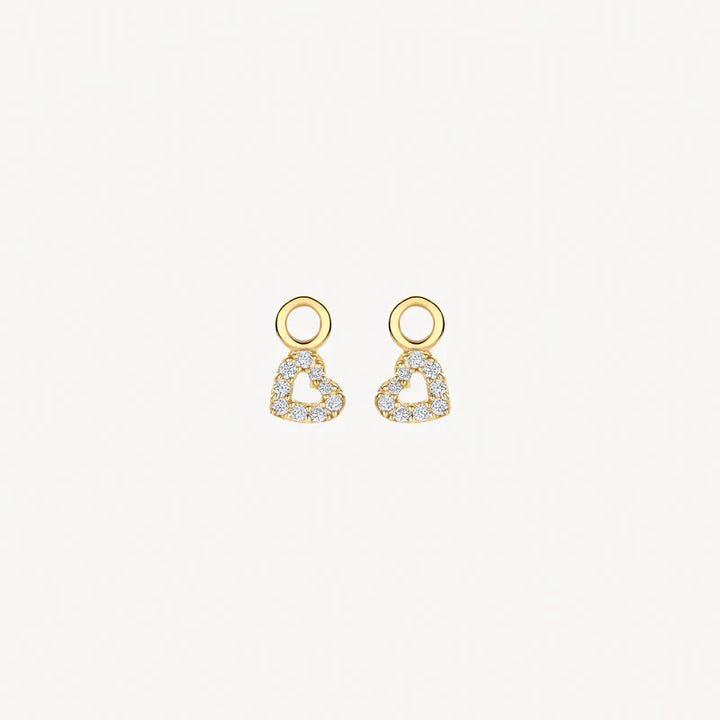 Blush 14k Geelgouden Hartvormige Oorbedels met Zirkonia 9098YZI
