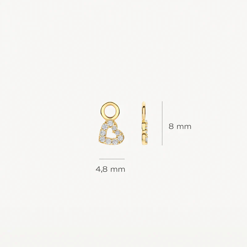 Blush 14k Geelgouden Hartvormige Oorbedels met Zirkonia 9098YZI