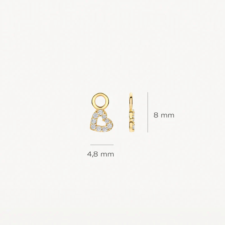 Blush 14k Geelgouden Hartvormige Oorbedels met Zirkonia 9098YZI