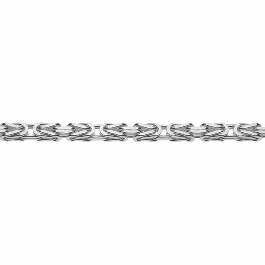 Zilveren Massief Koningsschakel Collier Vierkant 4 mm – 60 cm