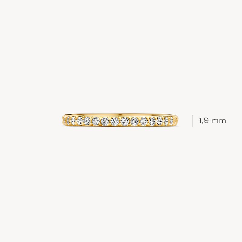 14 kt ring met pavé-zetting zirkonia's 1244YZI maat 50