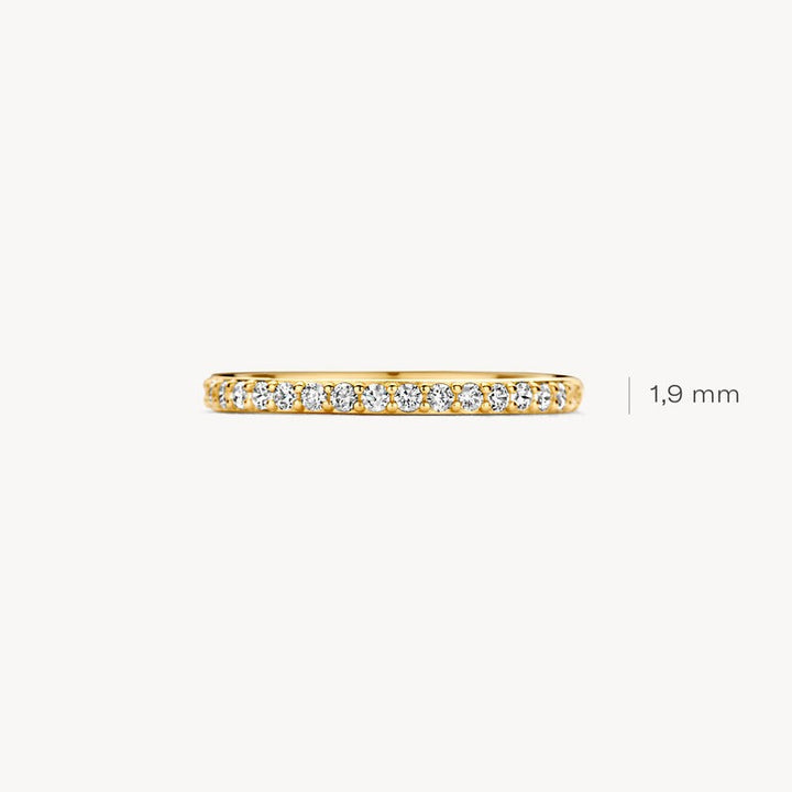 14 kt ring met pavé-zetting zirkonia's 1244YZI maat 50