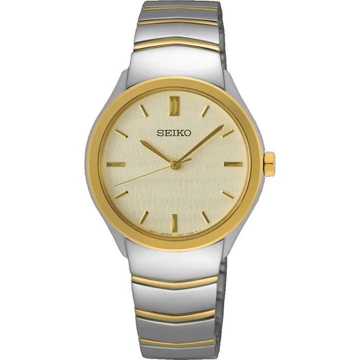 Seiko SUR550P1 dameshorloge bicolor met champagne wijzerplaat