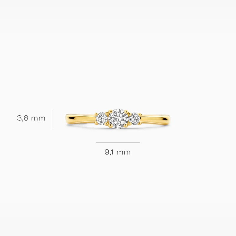 14 Karaat Geelgouden Lab Grown Diamanten Ring 0,26 ct LG1007Y