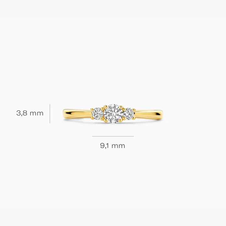 14 Karaat Geelgouden Lab Grown Diamanten Ring 0,26 ct LG1007Y