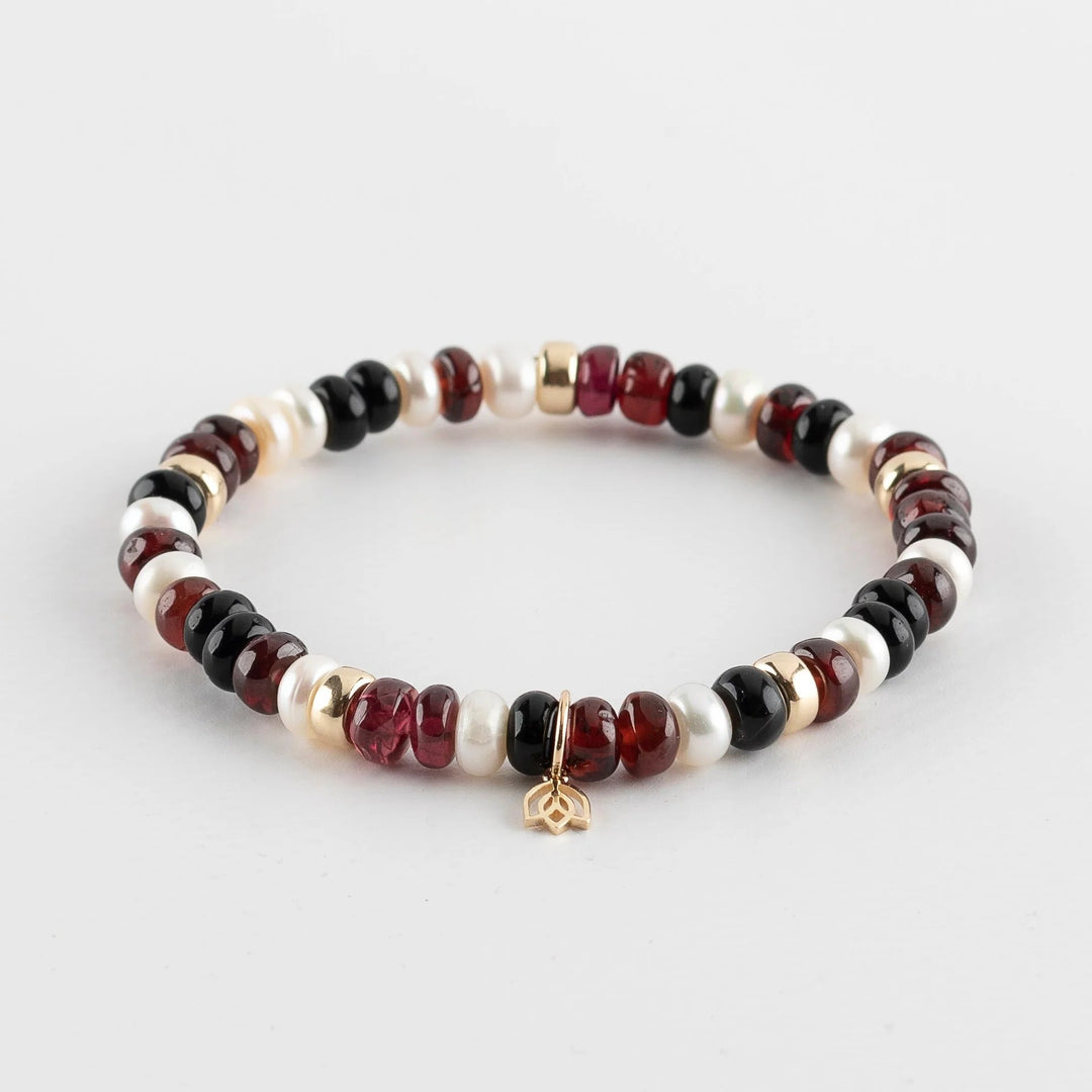 Y&G Garnet Glow | Edelstenen armband & 14k goud SP0066