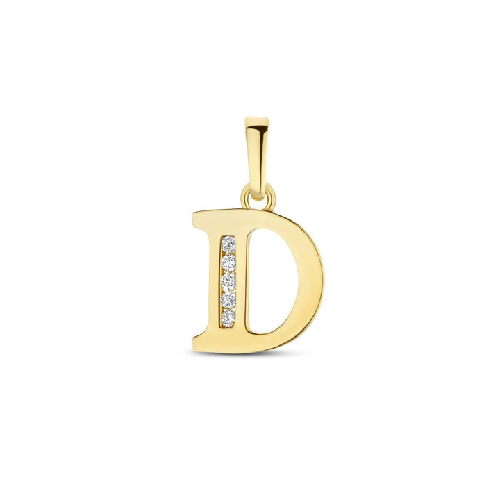 14 kt hanger letter zirkonia D