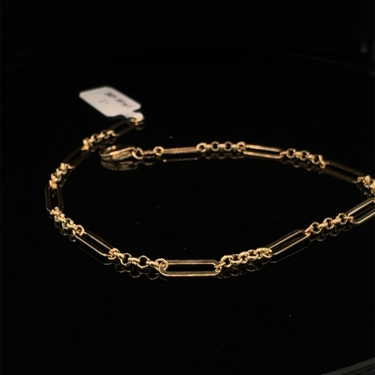 14 kt armband jasseron en ovaal tussenoog 20 cm