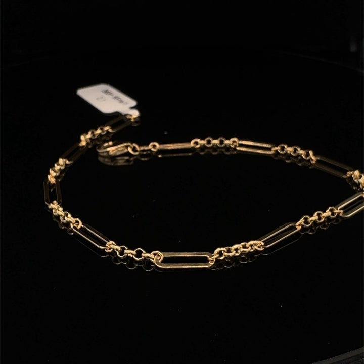 14 kt armband jasseron en ovaal tussenoog 20 cm