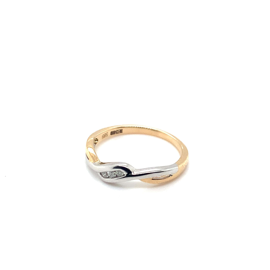 Huycolletie 14K Ring GG/WG TW/SI 2 0,03CRT