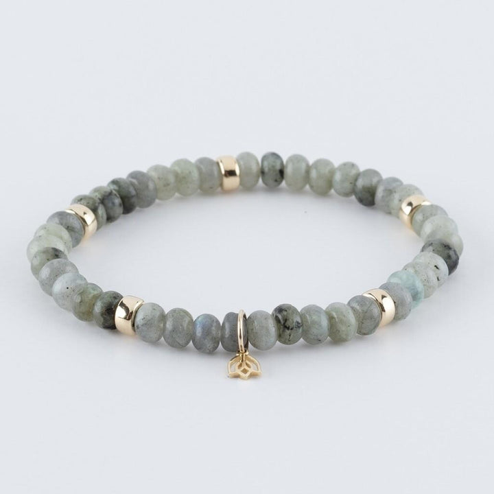 Y&amp;G edelstenen armband met 14 karaat gouden beads 7038