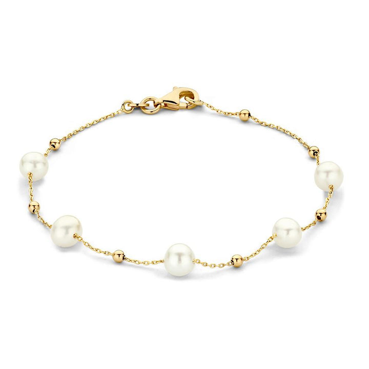 14 kt Armband geelgoud parel 19 cm 5.5 zoetwater