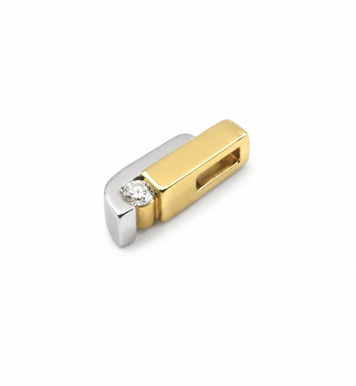 14 kt witgouden hanger Jeunesse bicolor met diamant