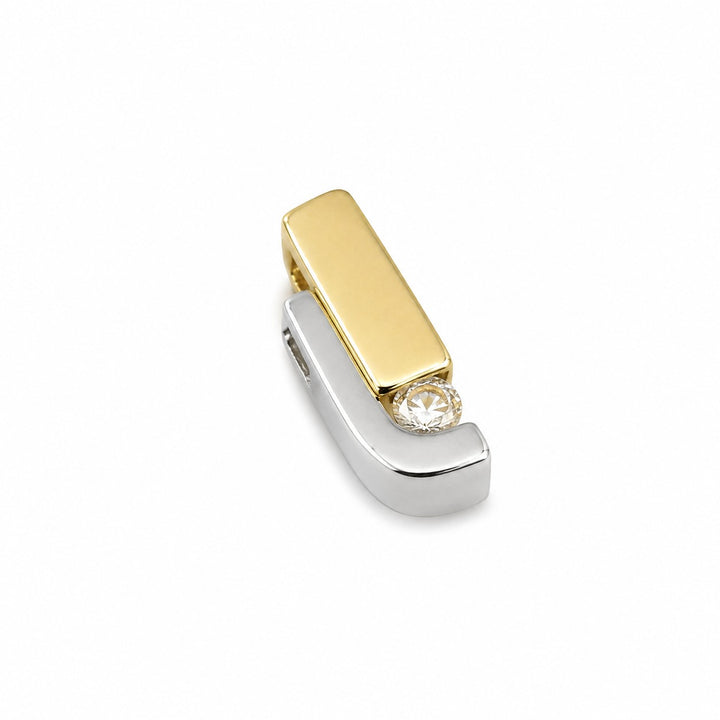 14 kt witgouden hanger Jeunesse bicolor met diamant
