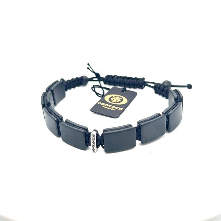 18 kt Orotech Bracelet Ceramic Black Diamond 0.05ct B15-34SHK