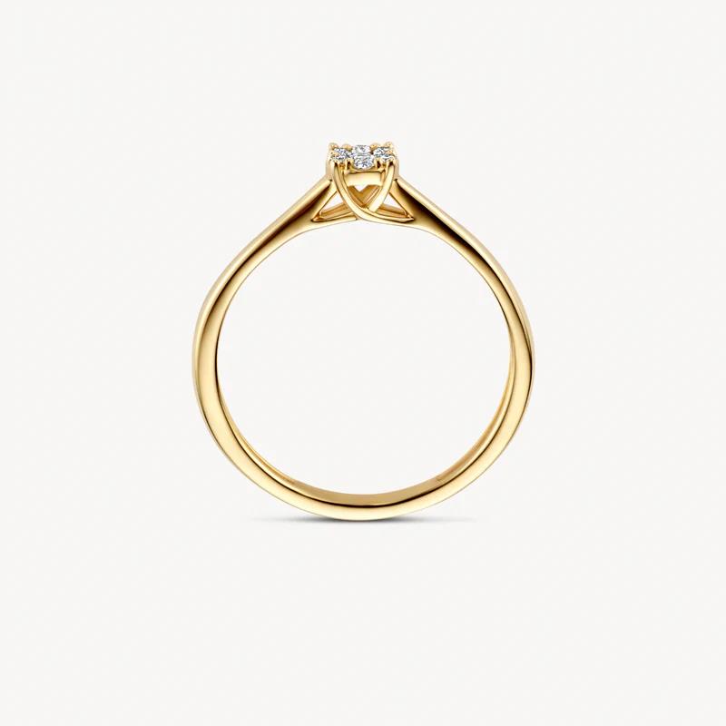 Geelgouden entourage ring met diamant 1665YDI/54