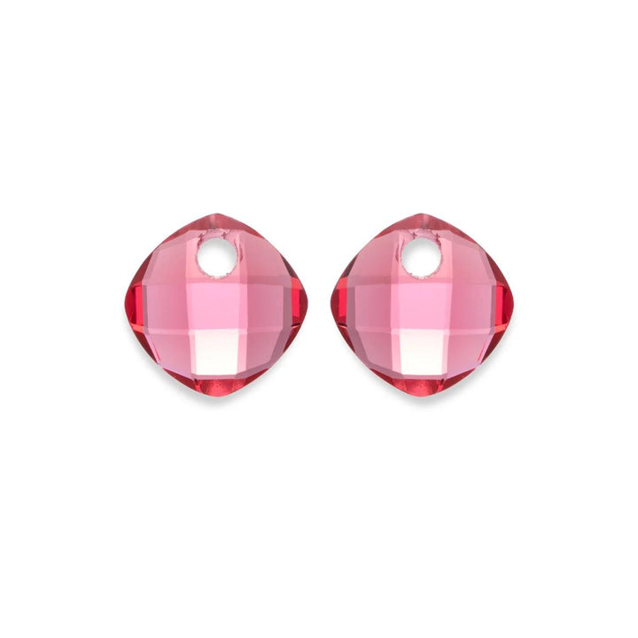 Earstones | Cushion Cut Fuchsia Quartz