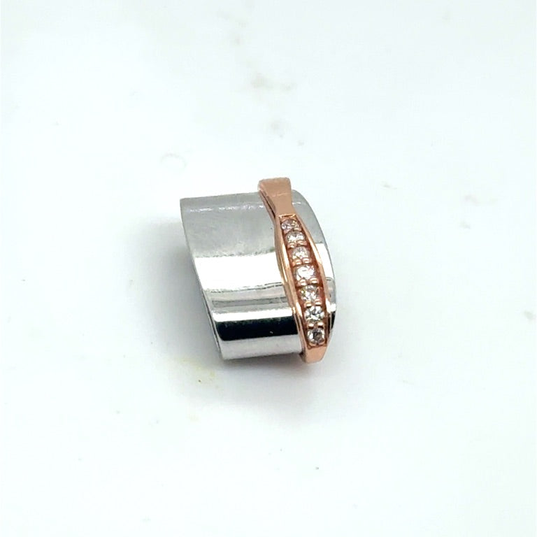 14 kt hanger Eclat rose wit met Diamant 0.08ct G/Hsi