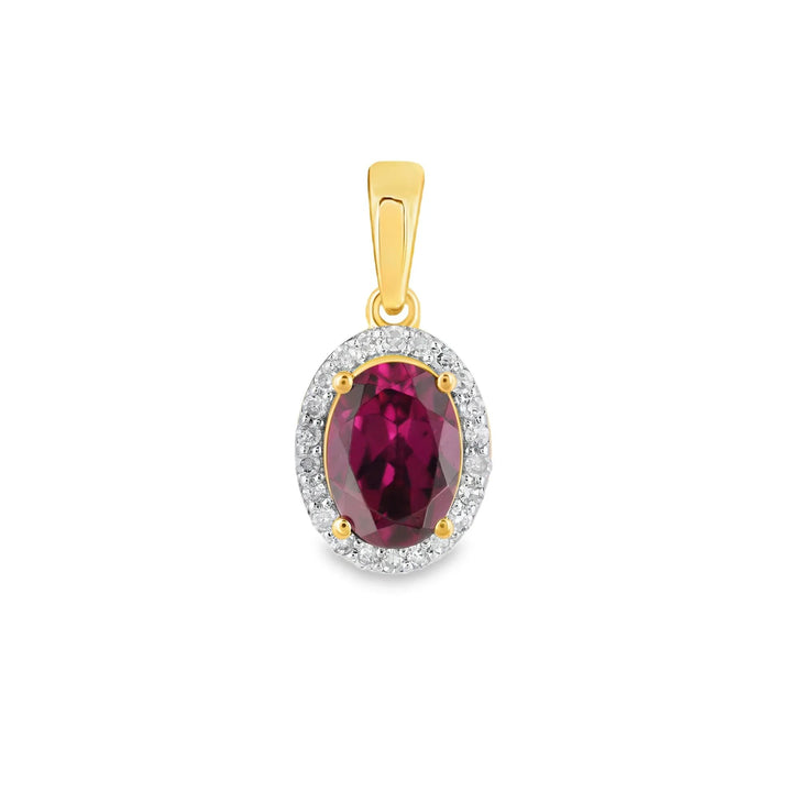 Château d’Or® 14 Karaat Geelgouden Hanger met Rhodoliet en 0,09 ct Diamant GHE2453