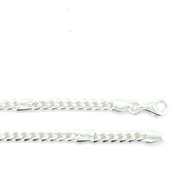 Zilveren Massief Collier Dubbele S Figaro Schakel 4 mm – 60 cm