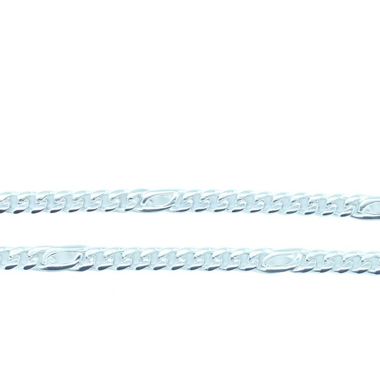 Zilveren Massief Collier Dubbele S Figaro Schakel 4 mm – 60 cm