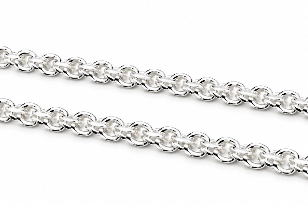 Zilveren Massief Bismarck Collier 6 mm – 60 cm – Handgepolijst