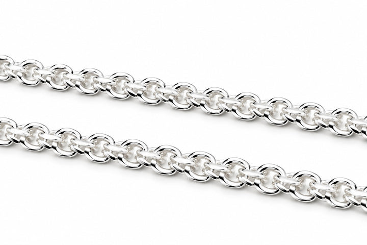 Zilveren Massief Bismarck Collier 6 mm – 60 cm – Handgepolijst