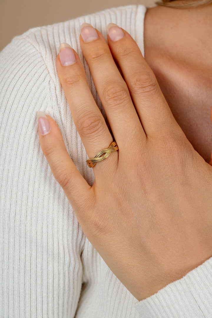 ZINZI Gold Plated Zilveren Infinity Ring 5 mm ZIR2684