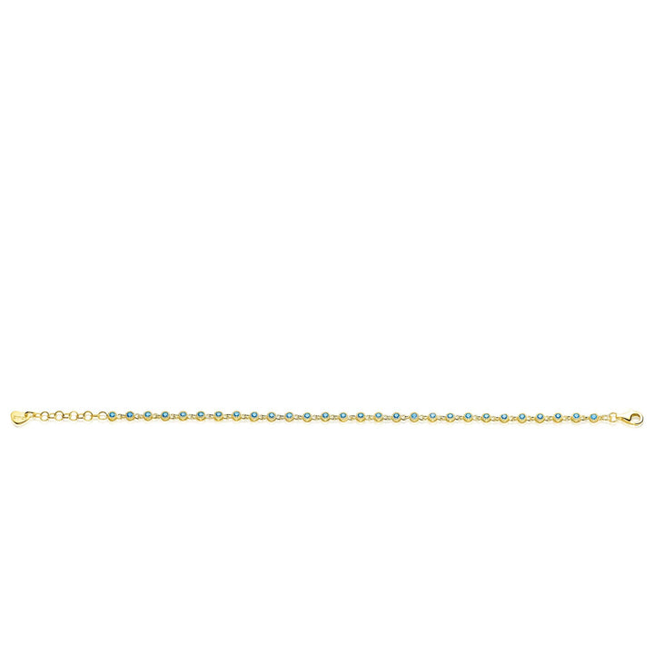 ZINZI ZIA2893BG Gold Plated Zilveren Armband met Blauwe Zirkonia – 17,5 tot 20 cm