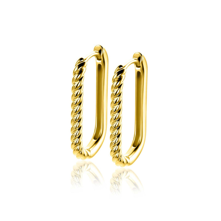 ZINZI Gold Plated Zilveren Ovale Oorringen 24 mm ZIO2692G