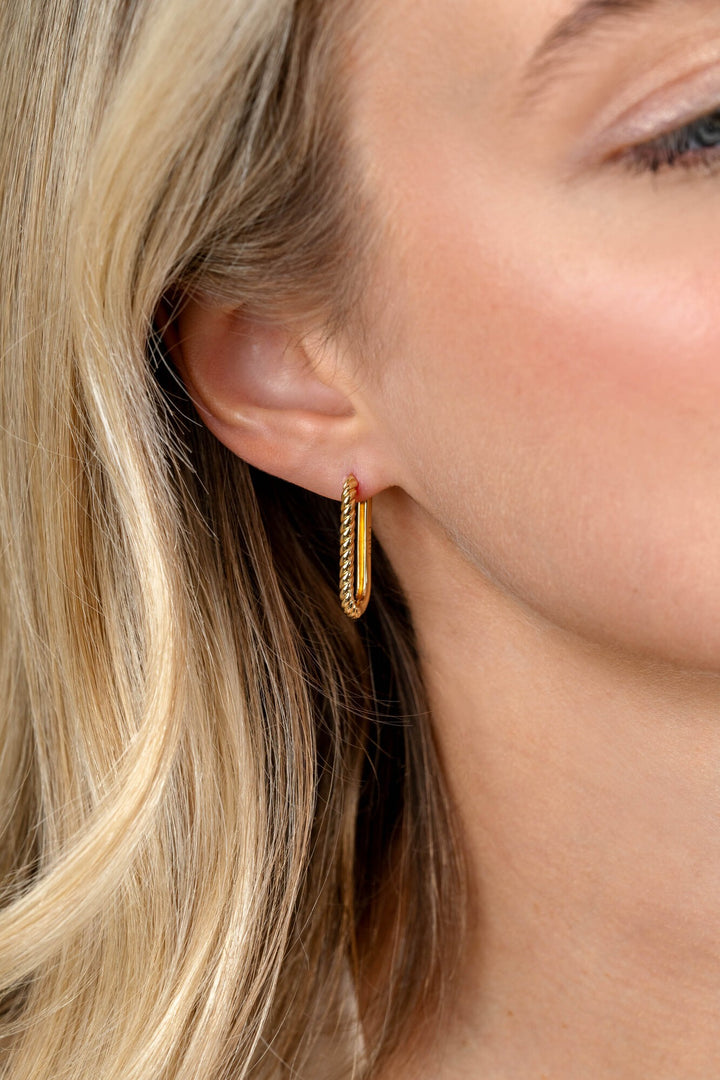 ZINZI Gold Plated Zilveren Ovale Oorringen 24 mm ZIO2692G