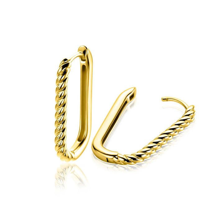 ZINZI Gold Plated Zilveren Ovale Oorringen 24 mm ZIO2692G