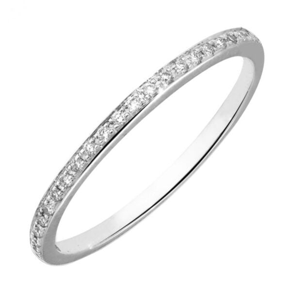 14 Karaat Witgouden Aanschuifring met 23 Diamanten 0,13 ct