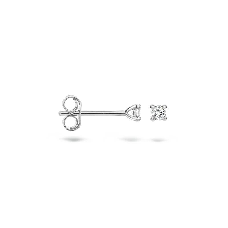 Oorknoppen 7600WDI - 14k Wit goud met Diamant