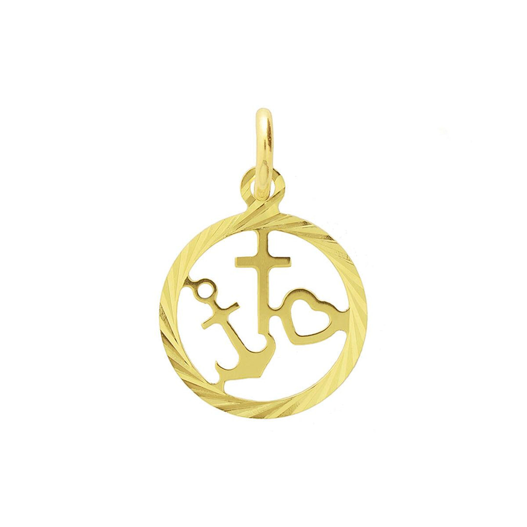 14 Karaat Geelgouden Hanger Geloof, Hoop en Liefde