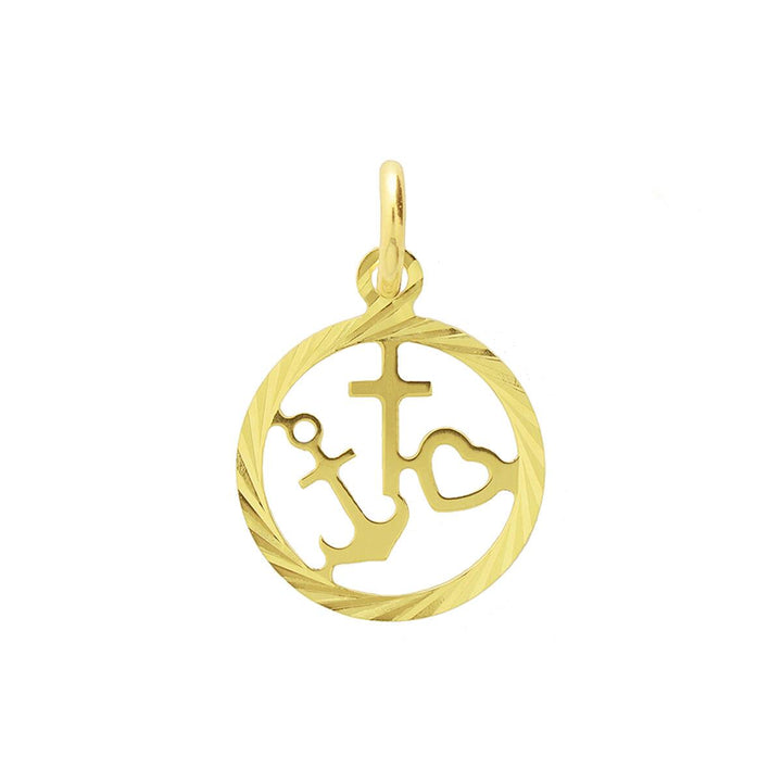 14 Karaat Geelgouden Hanger Geloof, Hoop en Liefde