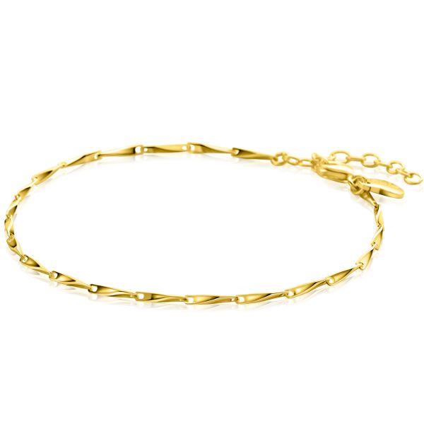 ZINZI gold plated zilveren schakel armband met glinsterende pijlvormige schakels 1,5mm breed 17,5-20cm ZIA2414G