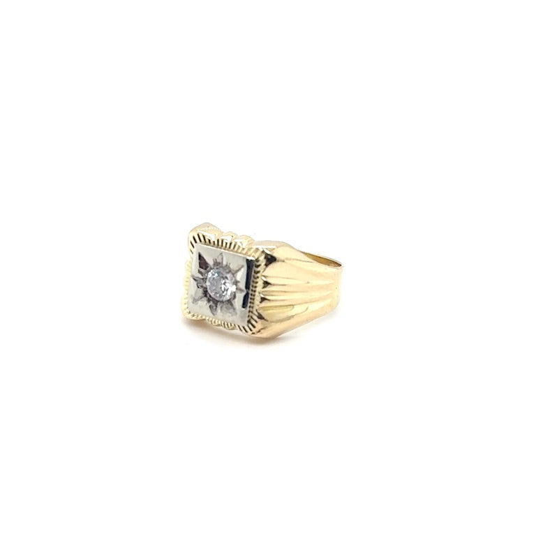 14 kt Gouden Ring met Onyx en Zirkonia – Occasion 2