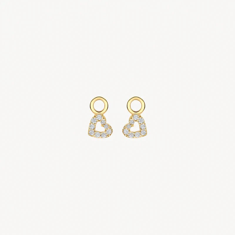 Blush 14k Geelgouden Hartvormige Oorbedels met Zirkonia 9098YZI