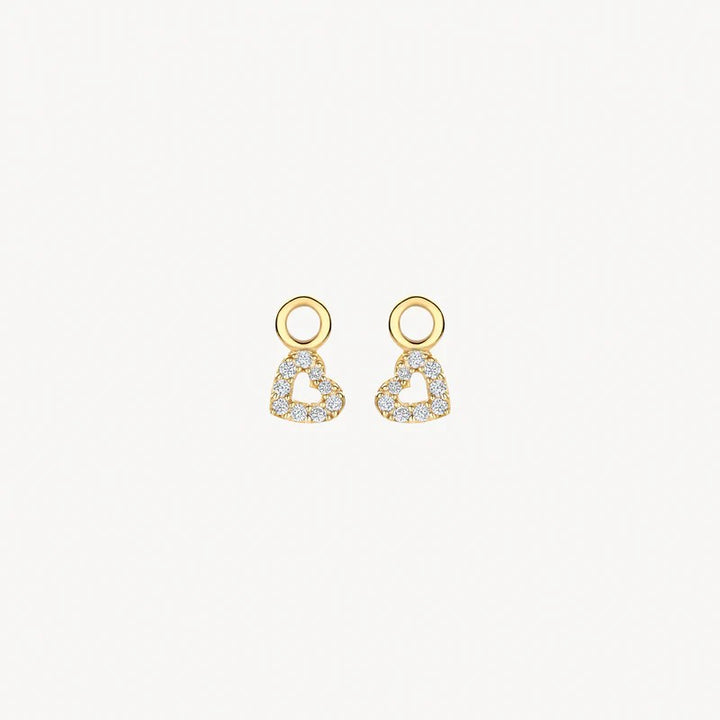 Blush 14k Geelgouden Hartvormige Oorbedels met Zirkonia 9098YZI
