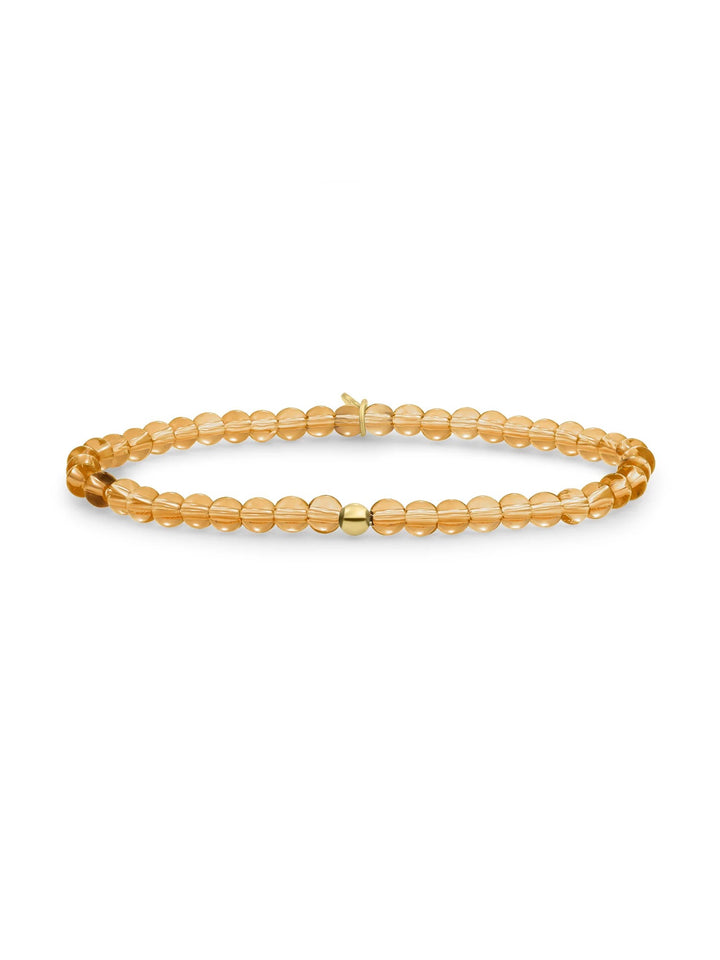 Bracelet | Light Gold Citrine Quartz Saturn small - Gold - 4mm SBG-GEM65-ADD-4MM