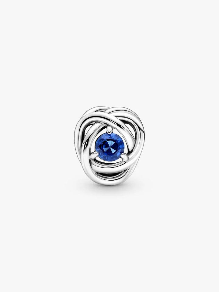 Pandora Moments 790065C07 - Geboortesteen bedel met knoopvorm en donkerblauwe kristal voor september