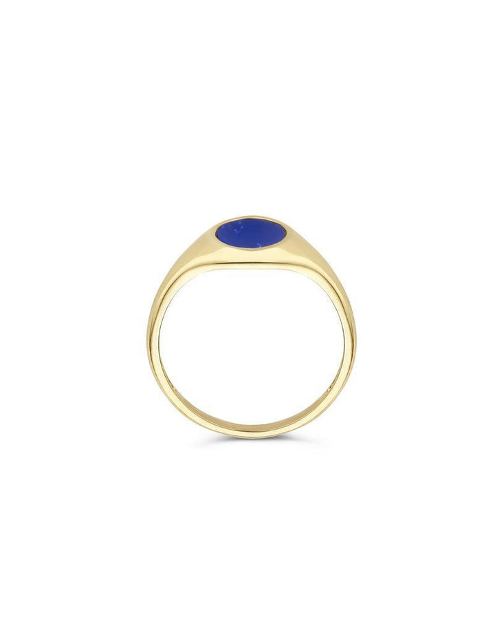 Zegelring 1214YLA - 14k Geelgoud met Lapis