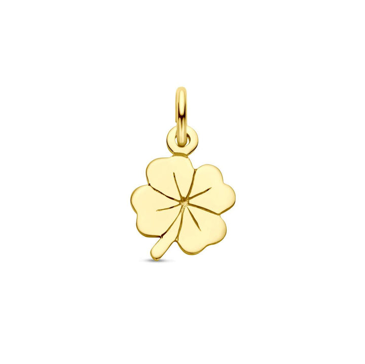 14 kt Klaverhanger graveerbaar 14.5 x 10 mm