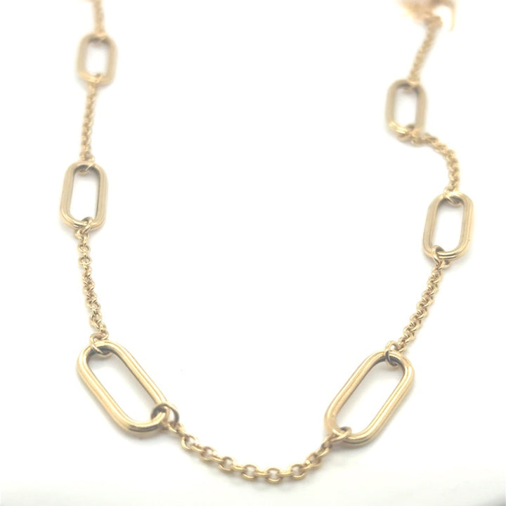 14 Karaat Gouden Anker Collier met Ovale Tussenogen – 65 cm