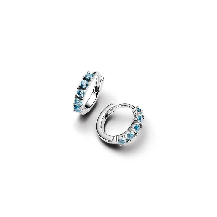 Pandora zilver oorringen met blauwe zirkonia 293849C01