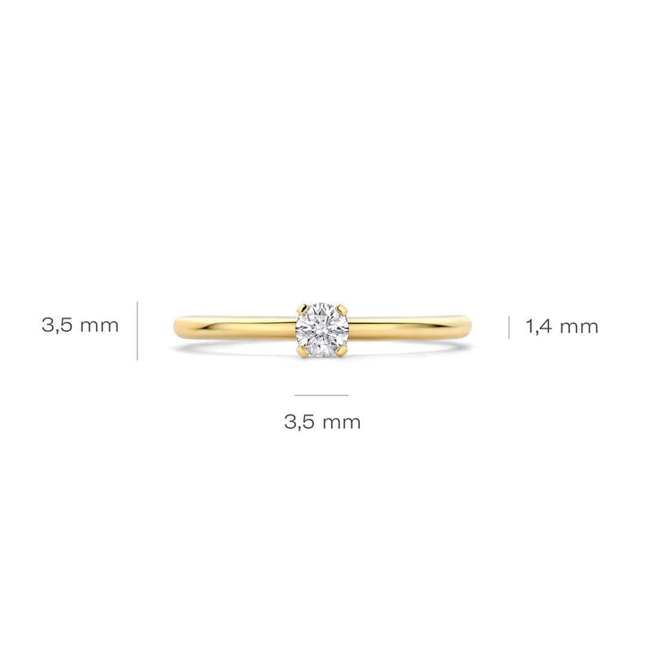 Blush Lab Grown 14k geelgouden ring met lab grown diamant 0,15 ct – LG1027Y
