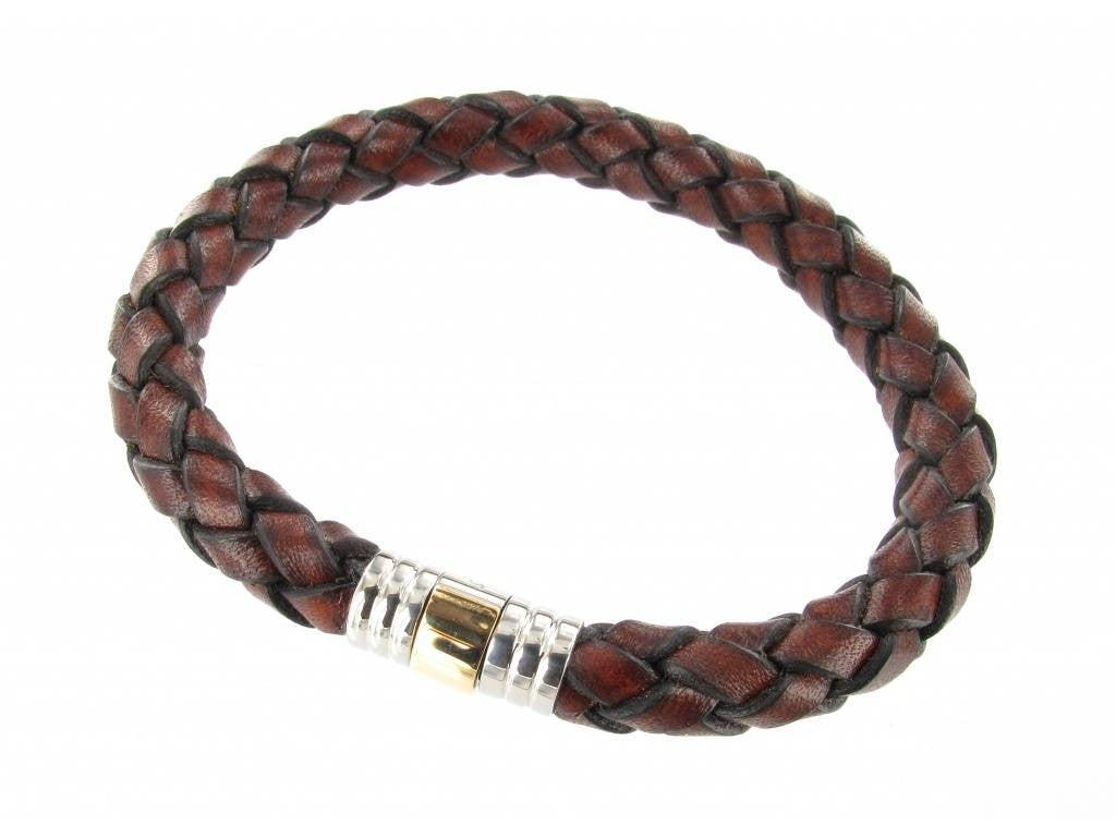 Albanu kalslederen armband 703 CUIR OR bruin