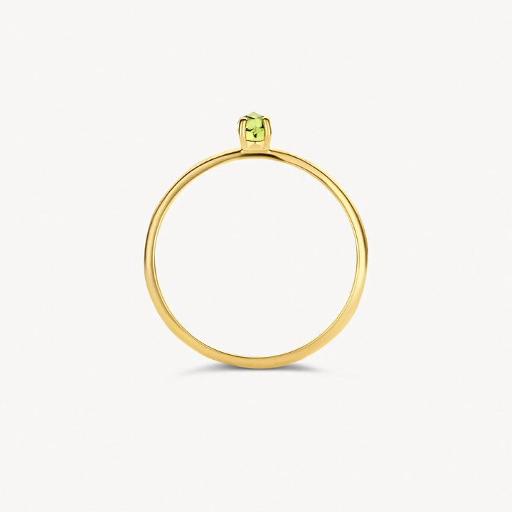 14k Geelgouden ring met Groene Peridot 1204YGP