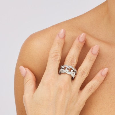 Pianegonda Tecum Band Ring – 925 Sterling Zilver met Pavé Zirkonia PCMR03